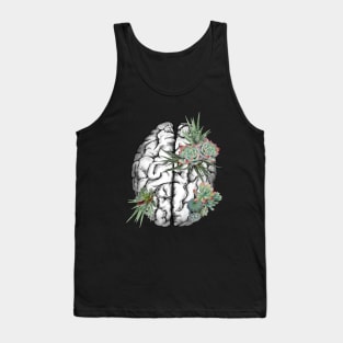 Brain human anatomy,succulents plants, mental Tank Top